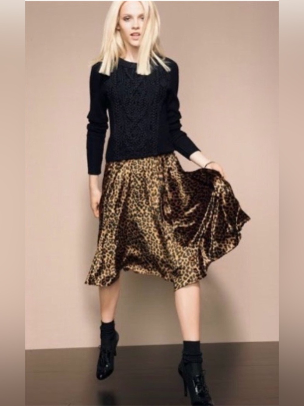 Marc by Marc Jacobs Leopard Print Midi Skirt, Aria Montgomery PLL - Picture 3 of 8